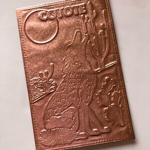 Vintage Kopper Kard Postcard Southwest Desert Coyote Scene